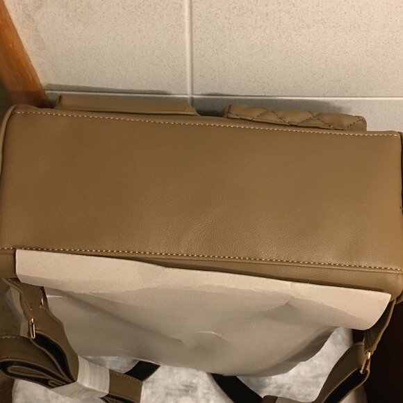 NWT!!! ELLO Quilted vegan leather backpack in Taupe main image 4